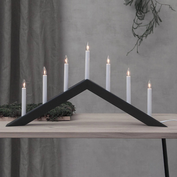  Star Trading Star Trading Arrow Candelabra, Flat, 7-burner, Black 