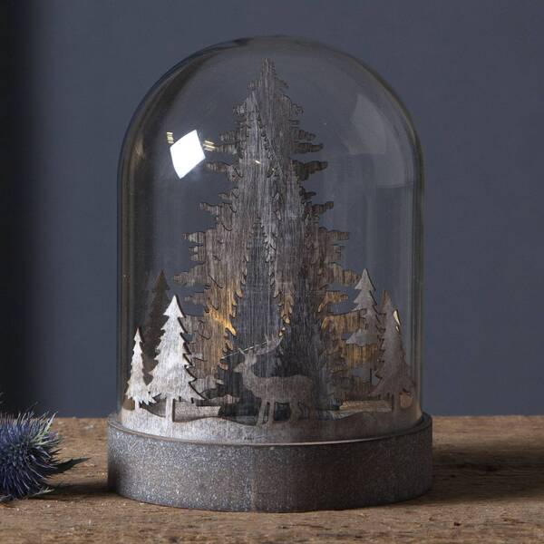  Star Trading Star Trading Kupol Led Decorative Light, Forest Scene, Brown 
