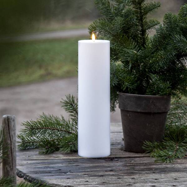  Star Trading Star Trading Led Candle Flamme Rak 37.5 Cm White Plastic Battery Operated 