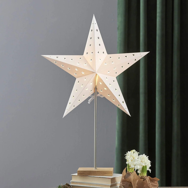  Star Trading Star Trading Leo Standing Star With Star Pattern, White/oak 