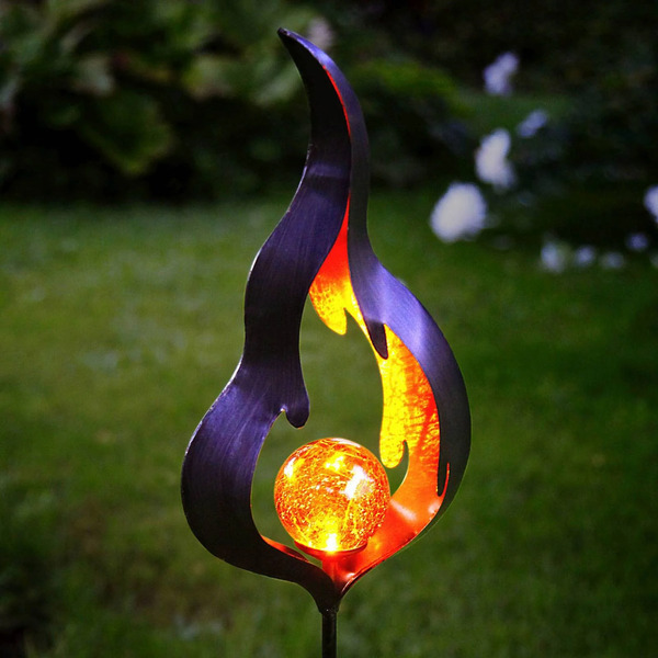  Star Trading Star Trading Solar Ground Spike Light Melilla Flame With Led 