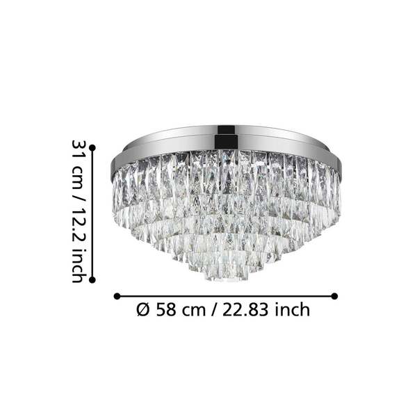  Stars Of Light Stars Of Light Valparaiso Ceiling Lamp, Chrome, ø 58 Cm, Metal 