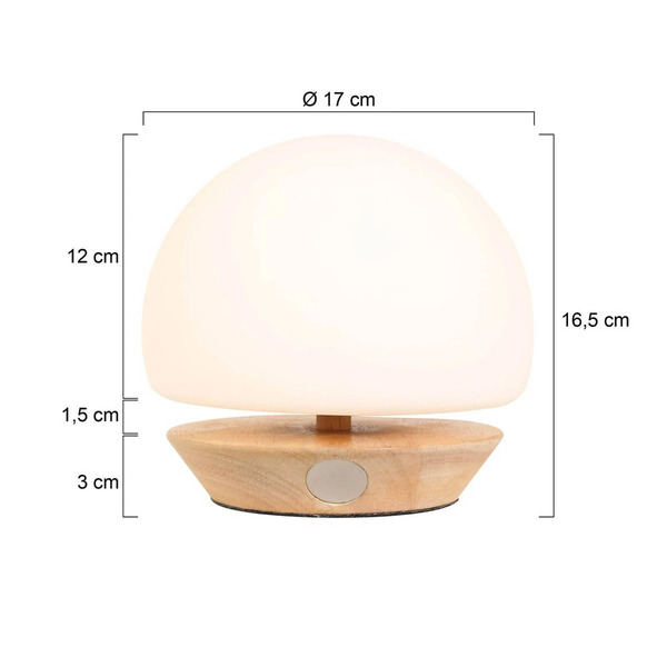  Steinhauer Steinhauer Ancilla Table Lamp, Wood, Glass, Beech, Opal White, G9 Socket 