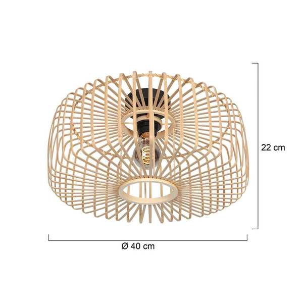  Steinhauer Steinhauer Bloeba Ceiling Light, ø 40 Cm, Wood, Natural, E27 