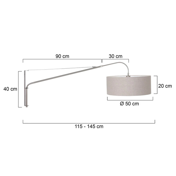  Steinhauer Steinhauer Elegant Classy Textile Wall Light, Silver/mud 