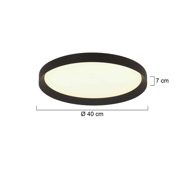  Steinhauer Steinhauer Flady Led Ceiling Light, Black, ø 40 Cm, Direct/indirect 
