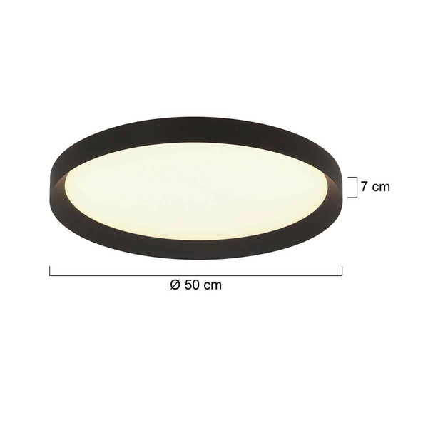  Steinhauer Steinhauer Led Ceiling Light Flady, Black, ø 50 Cm, Direct/indirect 