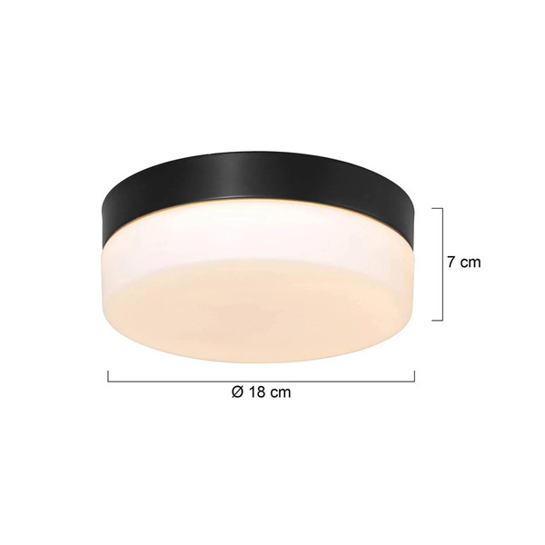  Steinhauer Steinhauer Led Ceiling Light Ikaro Black, ø 18 Cm, Metal, Plastic 