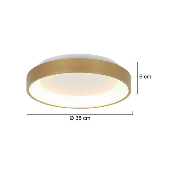  Steinhauer Steinhauer Led Ceiling Light Ringlede, Gold, Height 6 Cm, ø 38 Cm 