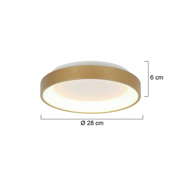  Steinhauer Steinhauer Led Ceiling Light Ringlede, Gold, Height 6 Cm, ø 28 Cm 