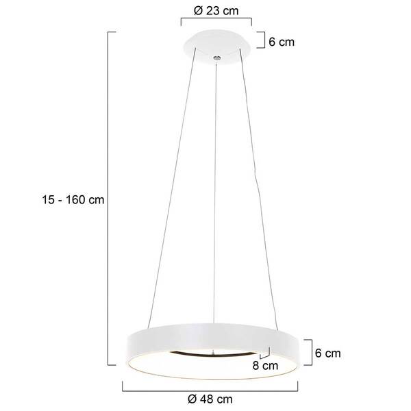  Steinhauer Steinhauer Ringlede Led Pendant Light, ø 48 cm White 