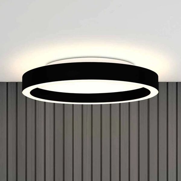  Steinhauer Steinhauer Ringlux Led Ceiling Lamp, Black, ø 30 Cm, Metal, 2,700 K 
