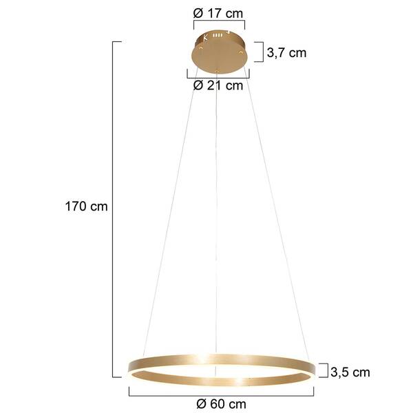  Steinhauer Steinhauer Ringlux Led Pendant Light ø 60 cm 2-bulb Gold 