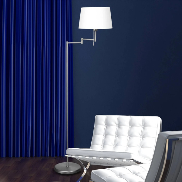 Steinhauer Steinhauer Silver Meander Floor Lamp With Fabric Shade 