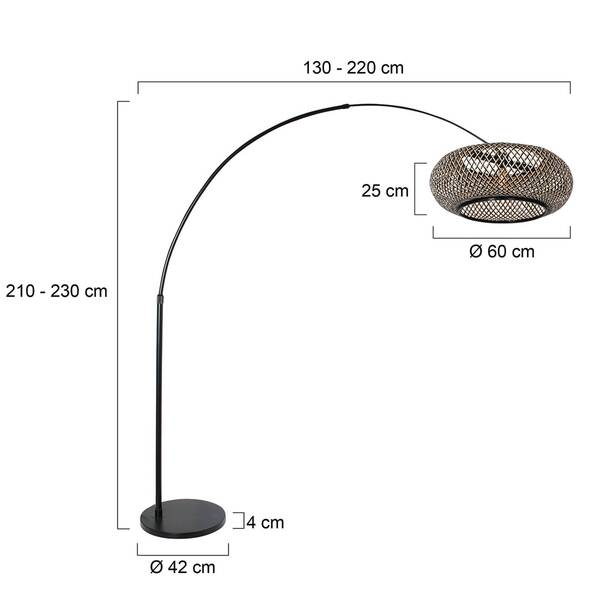  Steinhauer Steinhauer Sparkled Light Arc Floor Lamp Black 