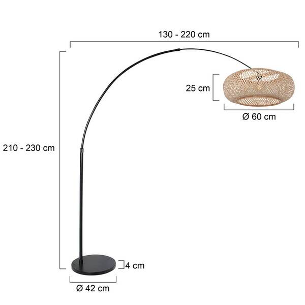  Steinhauer Steinhauer Sparkled Light Arc Floor Lamp Black/beech 