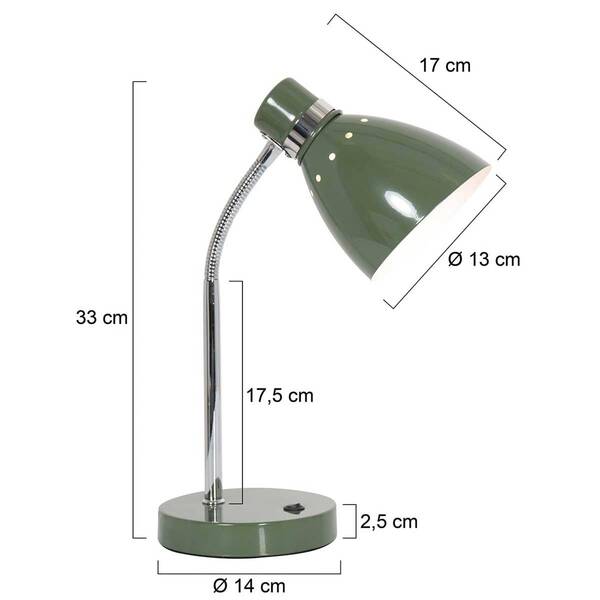  Steinhauer Steinhauer Spring Table Lamp, Adjustable Arm, Green 