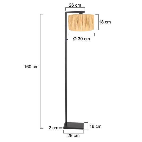  Steinhauer Steinhauer Stang Floor Lamp, Natur Wickerwork 