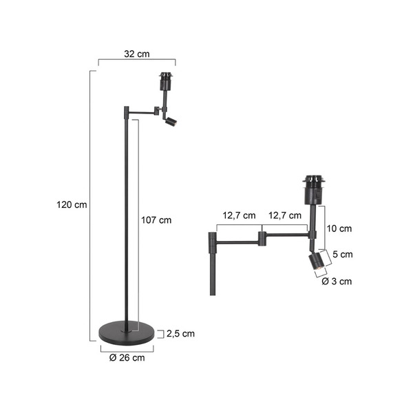  Steinhauer Steinhauer Stang Led Floor Lamp, Led Reading Light, Black/natural Wickerwork 