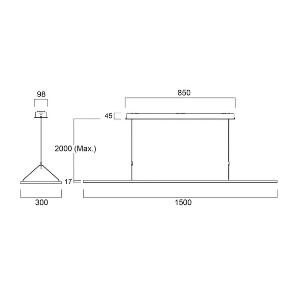  Sylvania Sylvania Areum Led Pendant Light, 150 X 30 Cm, 840, Dali 