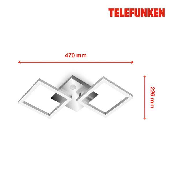  Telefunken Telefunken Frame Led Sensor Ceiling Light Chrome/alu 47×23 Cm 