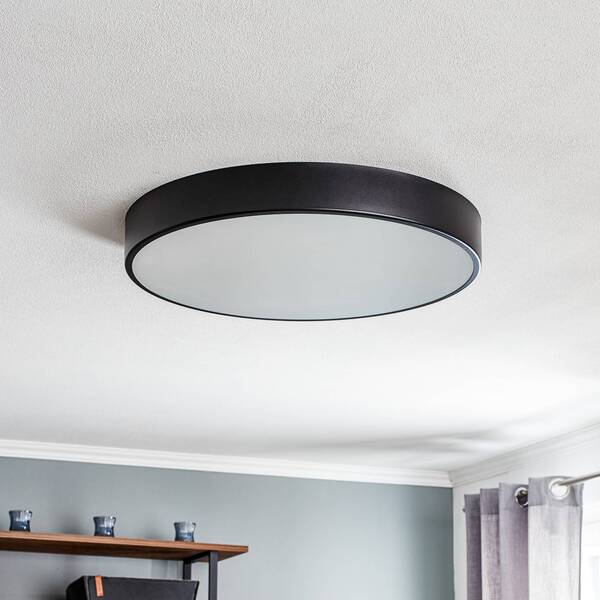  Temar Lighting Temar Lighting Cleo Ceiling Lamp, Glass Diffuser Black ø 60 Cm 