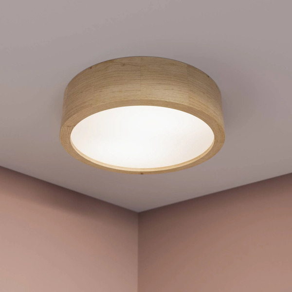  Temar Lighting Temar Lighting Cleo Ceiling Light, ø 28 Cm, 2-bulb, Oak Wood, E27 