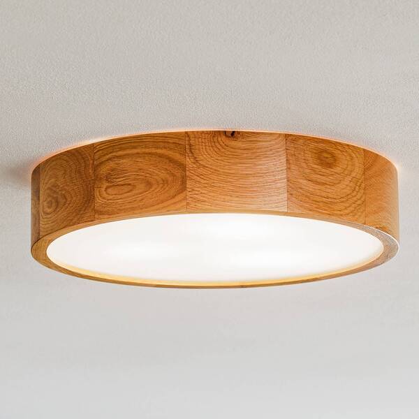  Temar Lighting Temar Lighting Cleo Ceiling Light, ø 38 Cm, 3-bulb, Oak Wood, E27 
