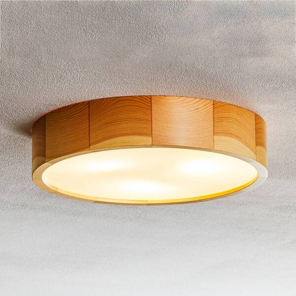  Temar Lighting Temar Lighting Cleo Ceiling Light, ø 37.5cm, 3-bulb, Pine Wood, E27 