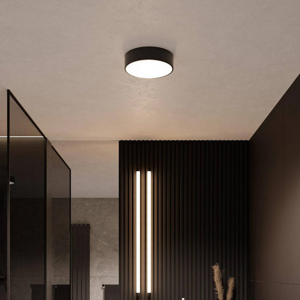  Temar Lighting Temar Lighting Cleo Ceiling Light, ø 20 Cm, Ip54, Black, Metal, E27 