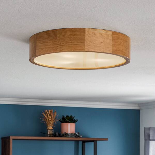  Temar Lighting Temar Lighting Cleo Dr375 Ceiling Light, Ip54, ø 37.5 Cm, Oak Wood, E27 