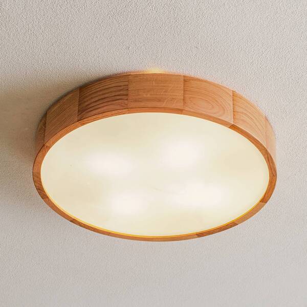  Temar Lighting Temar Lighting Cleo Dr475 Ceiling Light, Ip54, ø 47.5 Cm, Oak Wood, E27 
