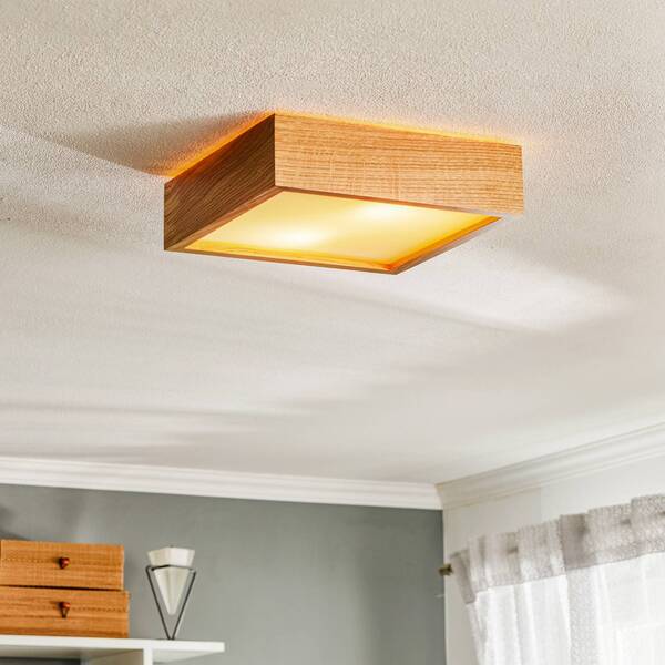  Temar Lighting Temar Lighting Quatro Dr Ceiling Light With Wooden Frame, 30.5 Cm 
