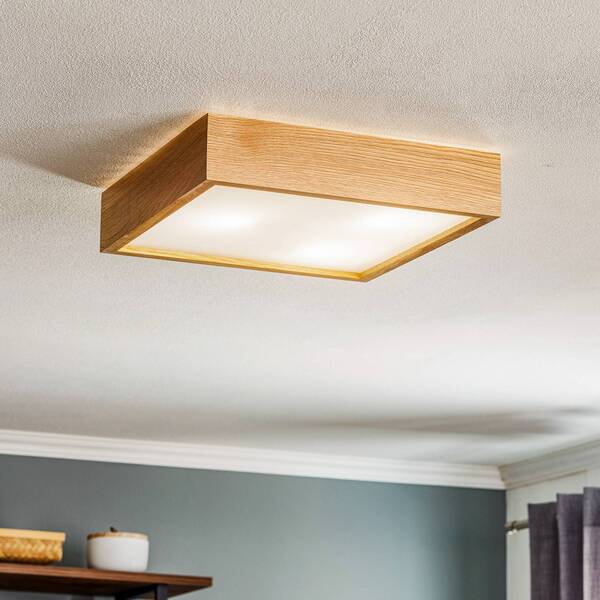  Temar Lighting Temar Lighting Quatro Dr Ceiling Light With Wooden Frame, 38.5 cm 