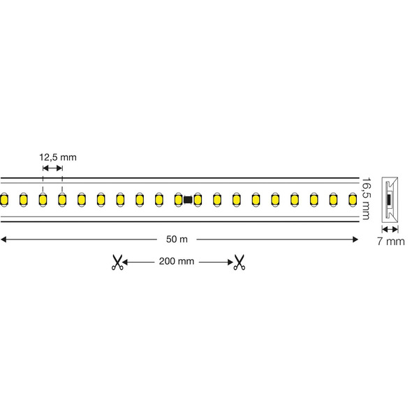  The Light Group The Light Group Slc Led Strip 230v Complete Set Ip65 5 m, 3,000 k 
