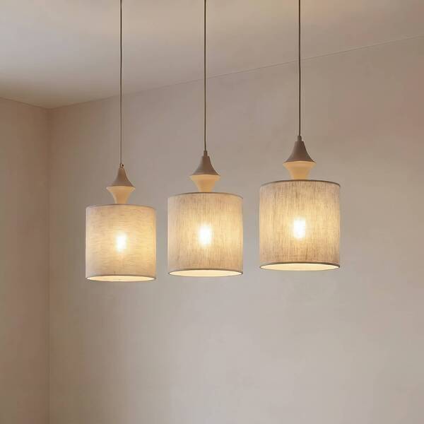 Tk Lighting Tk Lighting Amura Pendant Light, 3-bulb, 105 Cm Long, Beige/sand, E27 