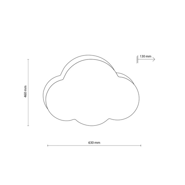  Tk Lighting Tk Lighting Cloud Ceiling Light, Beige, 63 Cm Long, Textile, Cloud, E27 