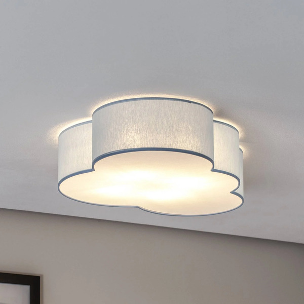  Tk Lighting Tk Lighting Cloud Ceiling Light, Blue, 63 Cm Long, Textile, Cloud, E27 