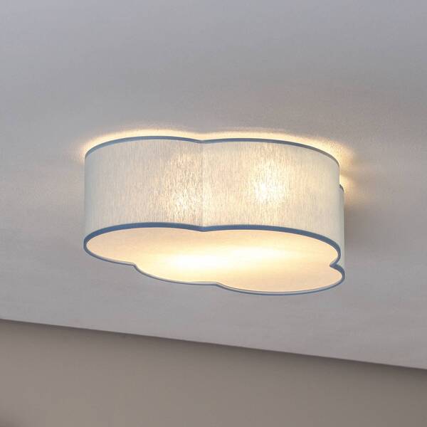  Tk Lighting Tk Lighting Cloud Ceiling Light, Blue, 43 Cm Long, Textile, Cloud, E27 