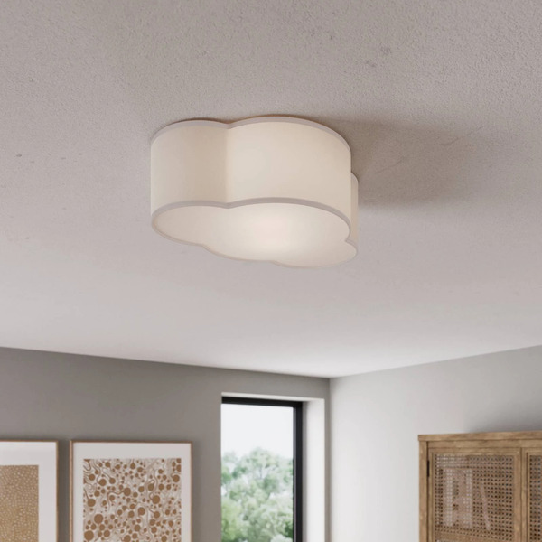  Tk Lighting Tk Lighting Cloud Ceiling Light Made Of Textile, Length 41 Cm, Grey 