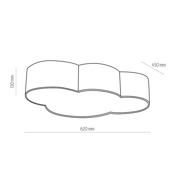  Tk Lighting Tk Lighting Cloud Ceiling Light, Pink, 63 Cm Long, Textile, Cloud, E27 
