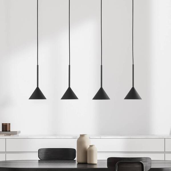  Tk Lighting Tk Lighting Cono Mini Pendant Light, 4-bulb, Black Gu10 