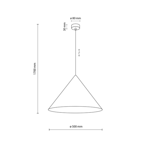  Tk Lighting Tk Lighting Cono Pendant Light, 1-bulb, ø 50 Cm, Orange, E27 