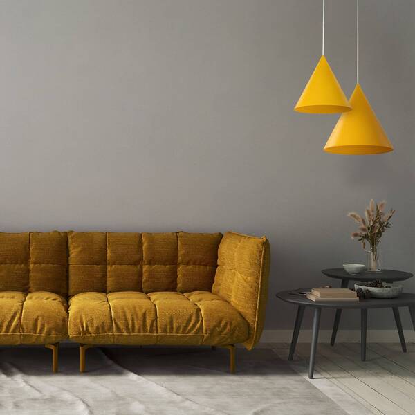  Tk Lighting Tk Lighting Cono Pendant Light, 1-bulb, ø 25 Cm, Yellow, E27 