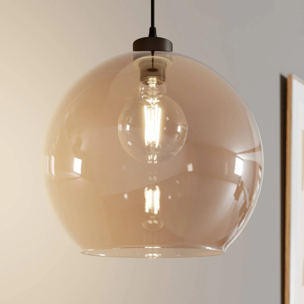  Tk Lighting Tk Lighting Cubus Pendant Light, Amber, Glass, ø 30 Cm, E27 