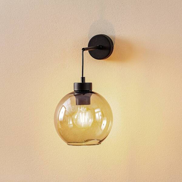  Tk Lighting Tk Lighting Cubus Wall Lamp, Black/smoke Grey, Glass, 30 Cm High, E27 