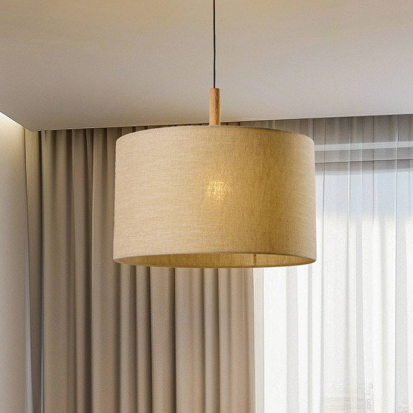  Tk Lighting Tk Lighting Deva Nature Pendant Light, 1-bulb, Textile Shade 