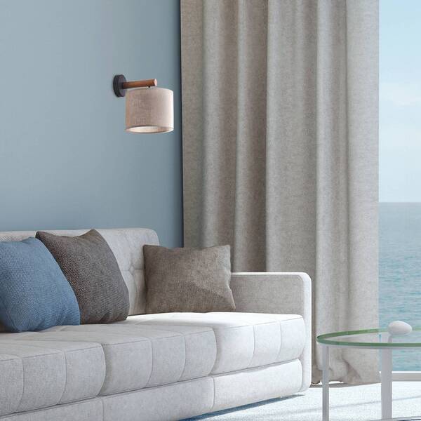  Tk Lighting Tk Lighting Deva Nature Wall Light, Textile, Wood 