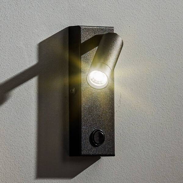  Tk Lighting Tk Lighting Enzo Led Wall Light, Angular With Switch, Black 