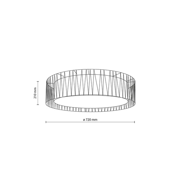  Tk Lighting Tk Lighting Harmony Ceiling Light, Black, Jute Natur, ø 72 Cm 